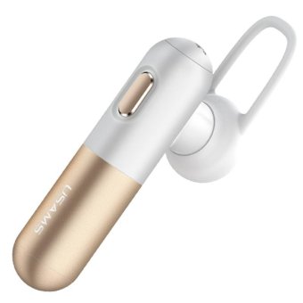 USAMS LO Series Single In-ear Bluetooth 4.1 Stereo Earphone with Mic for iPhone Samsung - Gold - intl