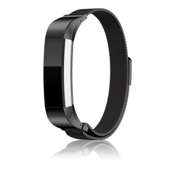 Fitbit Alta Strap Bands, Lantoo Milanese Magnetic Loop Stainless Steel Replacement Watch Band for Fitbit Alta Smart Watch（Black）