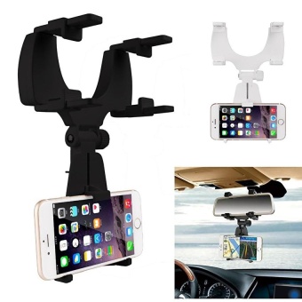 360 Degrees Car Phone Holder Car Rearview Mirror Mount Holder StandCradle For IPhone For Samsung Mobile Phone GPS - intl