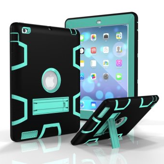 Robot Guard Full-body Shock-Absorption High Impact Resistant Hybrid Double Layer Defender Kickstand Hard PC Inner&Soft Silicone Outer Case Cover Shell for Apple iPad2/3/4 360° protection Bright Color - intl