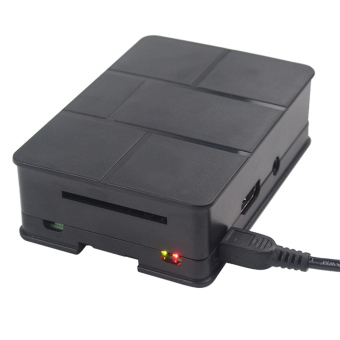 ABS Shell Case pelindung kotak dengan kamera kabel penghubung Port untuk Raspberry Pi 2 3 Model B (hitam)