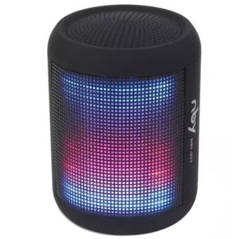 Vococal lampu LED warna-warni portabel nirkabel Bluetooth 3,0 Stereo Speaker dengan Disk U Slot kartu TF (hitam)