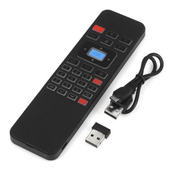 JUSHENG P3 Multifunction Backlit Air Mouse with Wireless Rechargeable Qwerty Keyboard, 3-Gyro + 3-Gsenso, Infrared Learning Remote Control for Android TV Box, Smart TV, PC, Windows ,HTPC, Mac OS, Linux - intl