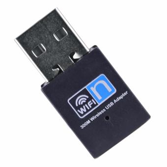 300Mbps WiFi USB Wireless Adapter USB Wifi Adapter Wireless Wifi Network Card 802.11n/g/b (Black) - intl