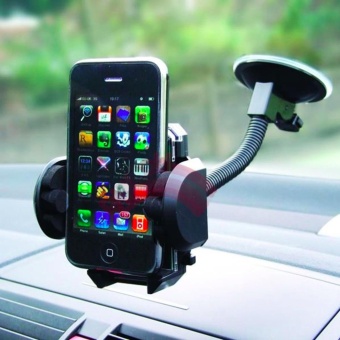 Rainbow Holder Phone Mobile Holder Tatakan Handphone Car Holder Tangkai Panjang (Rotasi 360 Derajat) / Universal Smartphone Stand & Tatakan Hp Mobil -Hitam
