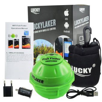 Lucky FF-916 WiFi Fish Finder Display to iPhone iPad IOS Android Temperature �C �F Fresh Salt Water Ocean Sea River Lake