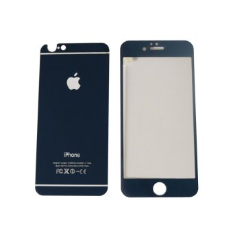 Rainbow Tempered Glass 2in1 Mirror Glossy For Apple iPhone 6G/6S 5.5 inchi / iPhone 6 Plus Screen Protector / Pelindung layar - Biru