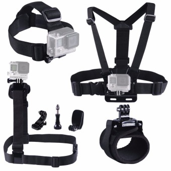 Gopro Accessories chest wrist head strap Belt case Go pro 3 GoproHero 4 3 For Xiaomi yi Camera Accessories for skiing Jump