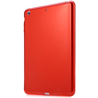 TimeZone TPU kasus silikon lembut menutupi sangat tipis kerang jelas transparansi untuk iPad Mini 1 2 3 (Merah)