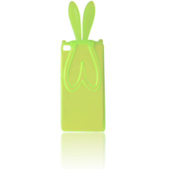 Vococal Cute Rabbit Ears TPU Phone Case with Stand Function and Hang Rope for Huawei P8 (Green)