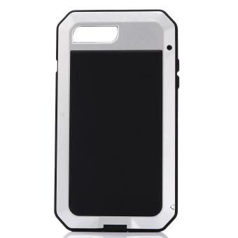 Protective Metal Silica Gel Tempered Glass Splashproof Dustproof Shockproof Case Skin Cover for iPhone 7 Plus Silver - intl
