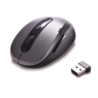 Velishy Wireless Optical Mouse + USB 2.0 Receiver For Laptop Grey
