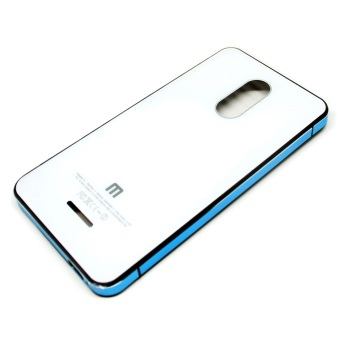 Hardcase Aluminium Tempered Glass Hard Case untuk Xiaomi Redmi Note 3 - Note 3 Pro - Putih-Biru