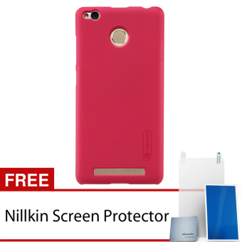 Nillkin Xiaomi Redmi 3 Pro / 3s Super Frosted Shield Hard Case - Original - Merah + Gratis Nillkin Screen Protector