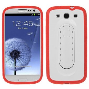 Blz Plastic Protection Case with Holder for Samsung Galaxy S III / i9300 - Merah