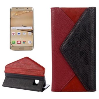 For Samsung Galaxy S7 Edge / G935 Envelope Style Horizontal Flip Leather Case With Magnetic Buckle and Holder and Card Slots and Photo Frame and Wallet and Lanyard(Wind Red) - intl