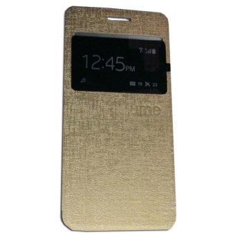 Ume Flip Shell / FlipCover for Infinix Hot 2 X510 Leather Case / Sarung HP / View - Gold