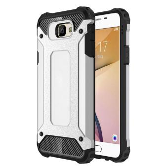 Dual Layer Case For Samsung Galaxy J7 Prime / On7 2016 Hybrid TPU PC Heavy Duty Armor Shock Absorbing Protective Cover Silver - intl