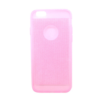 Moonar Thin Flash Powder Semitransparent TPU Soft Case for Iphone 6 Pink