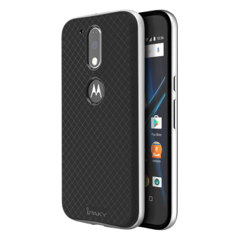 iPaky Slim TPU+PC Shockproof Hybrid Case for Motorola Moto G4 (4th Gen) (Silver)