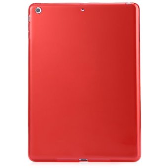 TimeZone TPU Soft Case Cover Crystal Clear Transparent Silicon Ultra Slim Shell for iPad Air (Red)