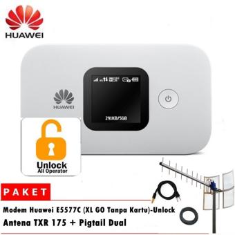 Paket Modem Huawei E5577C XL Go Tanpa Kartu 4G LTE 150mbps Unlock & Antena Yagi TXR 175 Dual Pigtail