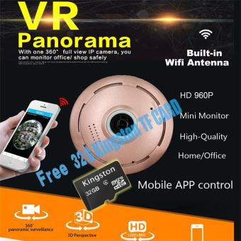 With Free 32G TF Card HD 960P 3D VR IP Smart Camera Wifi 360 Degree Fisheye Lens Night Vision Baby Monitor Panorama Wireless CCTV Camera P2P APP View - intl