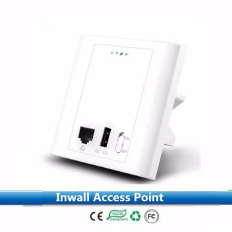300Mbps in-wall Hotel WiFi AP, in wall Access Point, Wall WiFi AP with 24V POE, Support VLAN and AC Function(Black) - intl