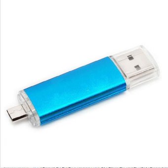 128GB OTG Android USB Flash Drive Pendrive Memory Stick External Storage Flash Disk(Blue) - intl