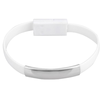 Cocotina 225mm Portable Micro USB to USB Cable Bracelet Charger Data Sync Cord Wristband Charge (White)