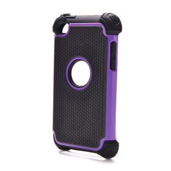 HomeGarden Protective Case Cover For IPod Touch 4th (Black + Purple) - Intl