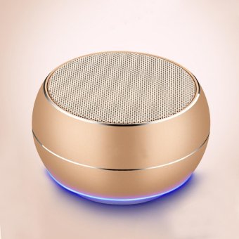 Aibot R9 Mini Wireless Metal Bluetooth Speaker with Microphone Portable Support TF Card FM for IPhone 7 Xiaomi - intl