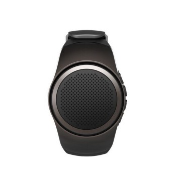 B20 Bluetooth Music Smart Watch Portable Mini Watch + EDR Wireless Speaker TF Card FM Audio Radio Speakers (Black)