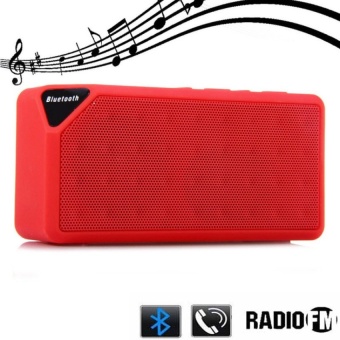 Mini X3 Wireless Bluetooth Speaker TF USB FM AUX Portable Speakerswith Mic Free Call for Android IOS(Red) - intl
