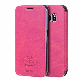 MOFI VINTAGE for Samsung Galaxy S7 / G930 Crazy Horse Texture Horizontal Flip Leather Case with Card Slot & Holder(Magenta)  - intl