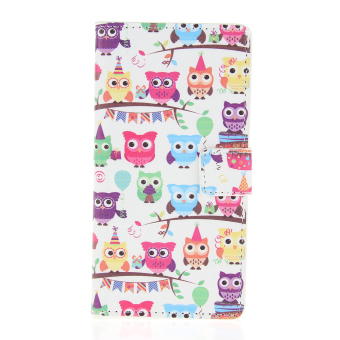 Moonmini PU Leather Flip Stand Case Cover for Huawei P8 Lite - Owls - intl