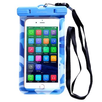 ALLOYSEED General Waterproof Case Waterproof Bag Suitable for 4.0 to 5.8 inch Cell Phone for iPhone 7 6S Plus 6 Plus 6S 6 5S 5 5C 4S 4, for Samsung Galaxy S7 S6 Edge S5 etc. (Blue) - intl