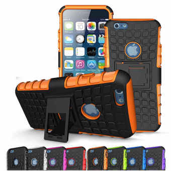 NingMao Heavy Duty Dual Layer Drop Protection Shockproof Armor Hybrid Steel Style Protective Cover Case with Self Stand for Apple iPhone 6 / 6s (Orange) - intl
