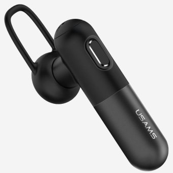 USAMS LO Series Single In-ear Bluetooth Stereo Headset with Mic for iPhone Samsung - Black - intl