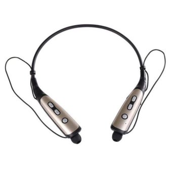 Headphone Olahraga Nirkabel HBS-810 dengan Micr Bluetooth Earphone Headphone (Gold) - intl