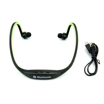 ELENXS Bluetooth Wireless Headset Sports Earphone Headphone Stereo Running Universal Plastic Rubber Green