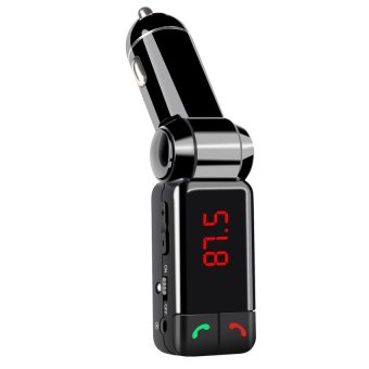 LCD Bluetooth Car Kit MP3 FM Transmitter USB Charger Handsfree foriPhone (Black) - intl