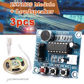 XCSource 3pcs ISD1820 Sound Voice Recording Playback Module Mic Audio + Loudspeaker TE158