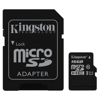 Kingston microSDHC High Capacity Micro Secure Digital Card UHS-I Class 10 (45MB/s) 16GB