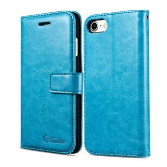 Lantoo iPhone 7 Case, iPhone 7 Wallet case, Mykit Premium PU Leather [Card Slot] [Wallet] [Stand] Belt Closure Stand Flip Protective Cover Case for Apple iPhone 7 (4.7 Inch), blue - intl