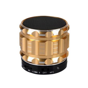 Portable Mini Bluetooth Speakers Metal Steel Wireless Smart Hands Free Support SD Card for Mobile Phone (Gold) - Intl