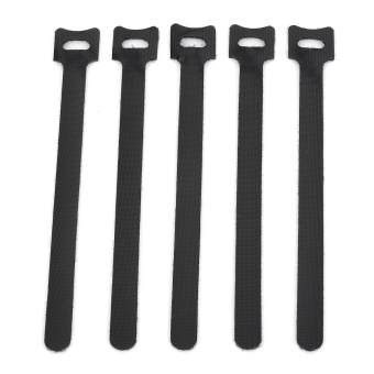 Set of 5 pcs Relliance CT-01 \"T\" Shaped Ultrathin Velcro Tying Binding Band Cable Ties Black