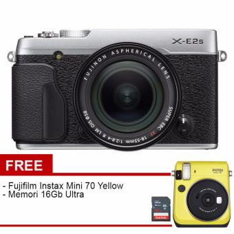 (Bundling) Fujifilm X-E2S Kit 18-55mm Silver+Fujifilm Instax Mini 70 Yellow