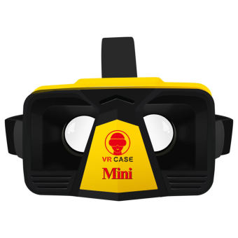 VR CASE MINI 3D Virtual Reality Glasses Movies Games VR BOX for 5.5-6.3 inch Smart Phone(Yellow) - intl
