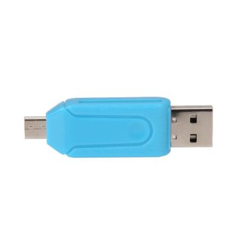 2 in 1 Universal Micro USB OTG TF/SD Card Reader (Blue) - intl